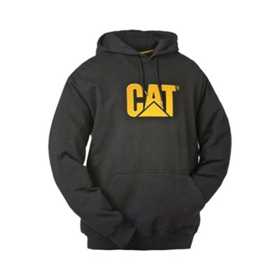 CATERPILLAR HOODIE NOIR-016 À CAPUCHON LOGO JAUNE 